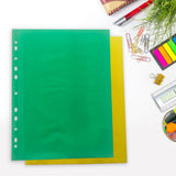 Pack of 50 A4 Yellow Punched Pockets by Janrax