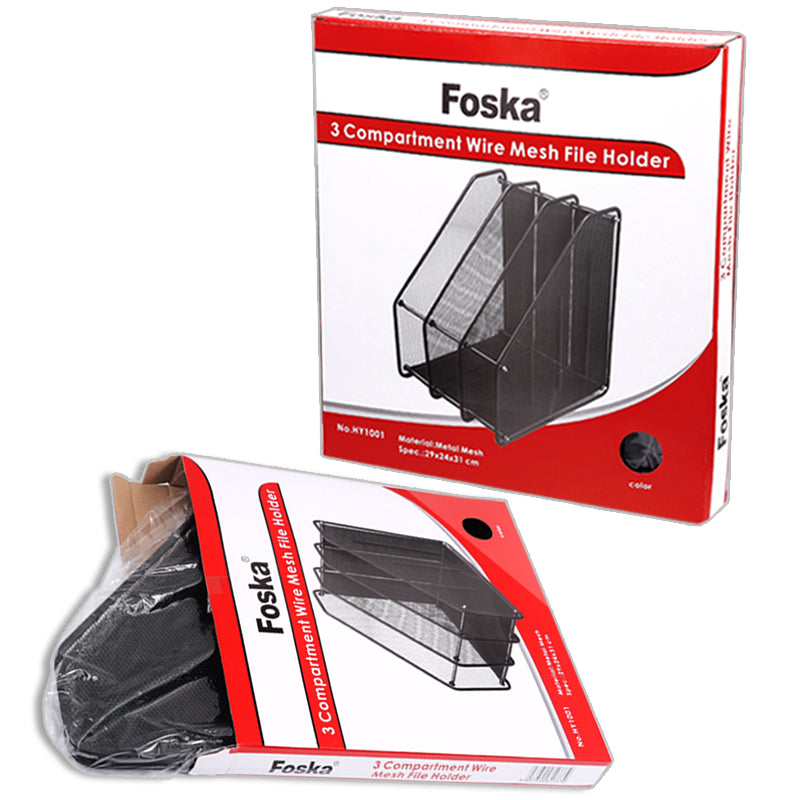 3 Compartment Wire Mesh File Holder