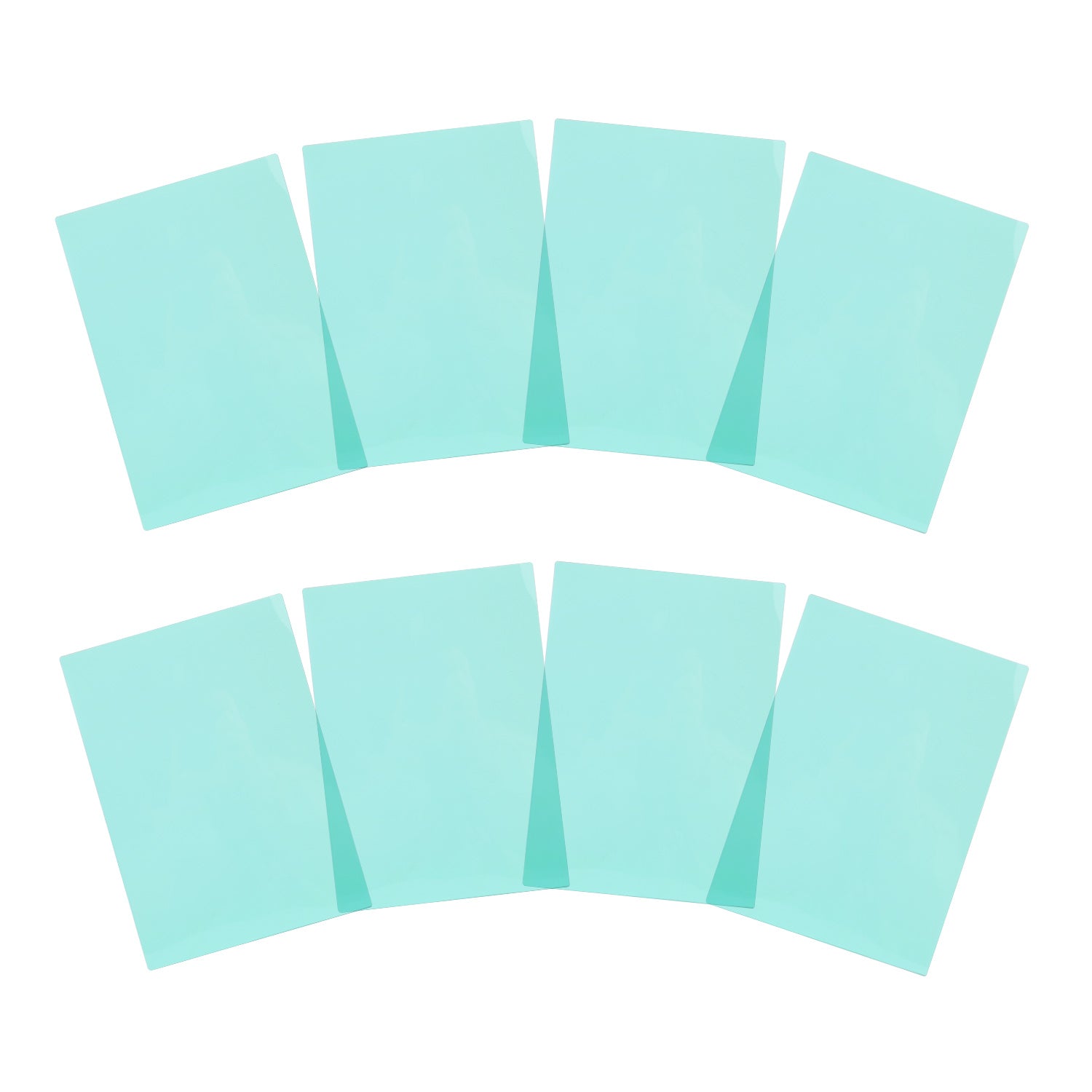 Pack of 8 A5 Plain Cyan Dyslexia Overlay Reading Sheets – PET Material, Rounded Corners