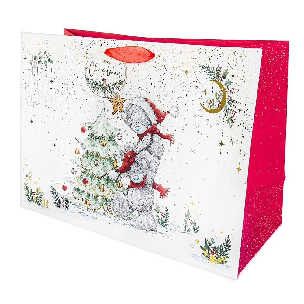 Bear With Xmas Tree Extra Large Christmas Gift Bag