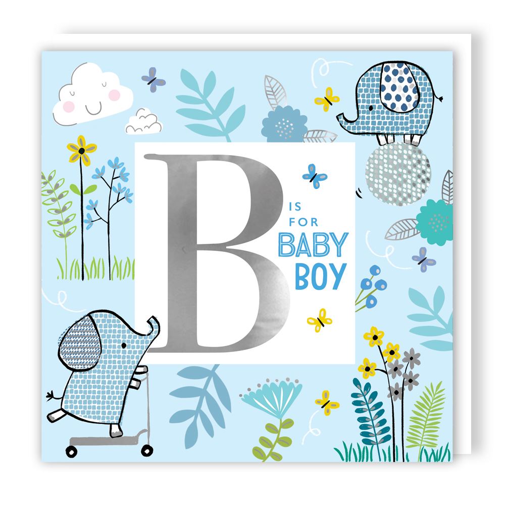 B Is For Baby Boy New Arrival New Baby Congratulations Card