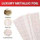 Pack of 10 Confetti Sprinkles Luxury Red Metallic Plastic-Free 18gsm Tissue Paper Sheets 50x70cm
