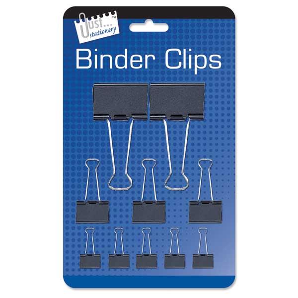 Just Stationery Assorted Binder Clip (Pack of 10)