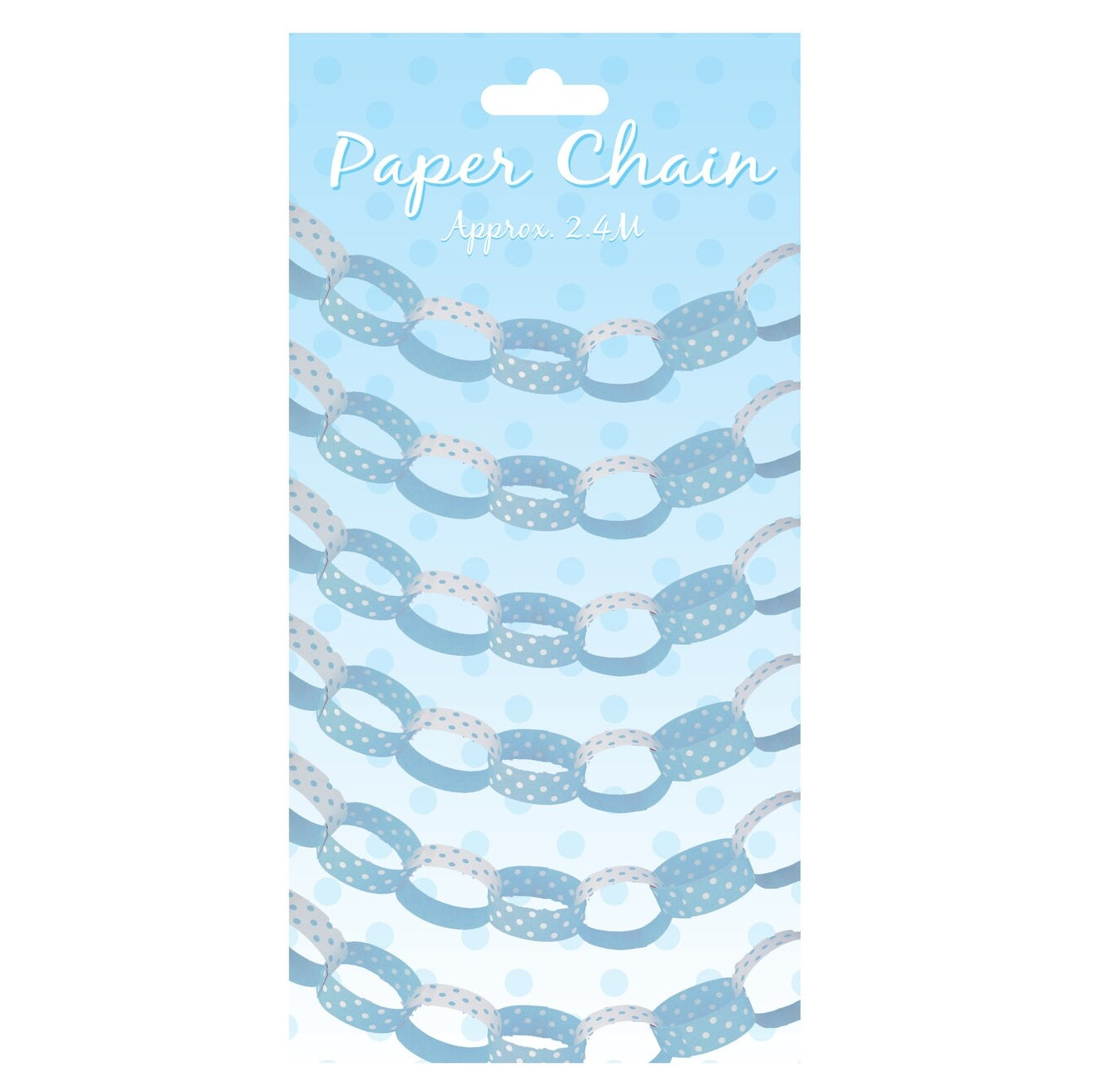 Chain Paper Polka Dot Blue 2.4m {DC}