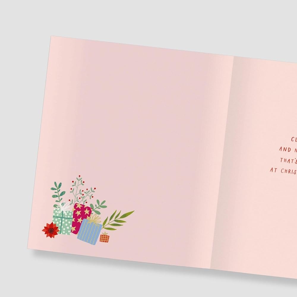 Beautiful Pink Design Thinking Of You Comforting Christmas Card