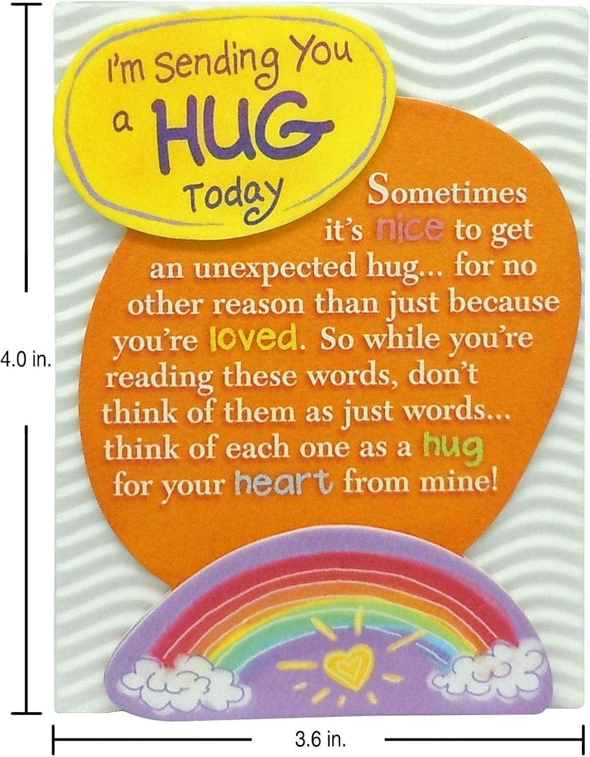 Miniature Easel Print with Magnet I'm Sending You a Hug Today Keepsake Gift