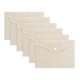 Pack of 12 A5 Ivory Soft Touch Plastic Document Wallets with Button Closure