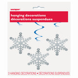 Pack of 3 26" Christmas Snowflake Hanging Swirl Decorations