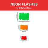 Pack of 60 Assorted Coloured Neon Fluorescent Flashes 100 x 75mm
