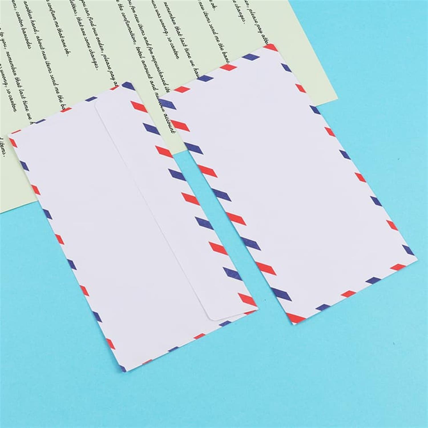 Pack of 25 Red and Blue Strip Self-Adhesive Air Mailing Envelopes 11 x 22cm
