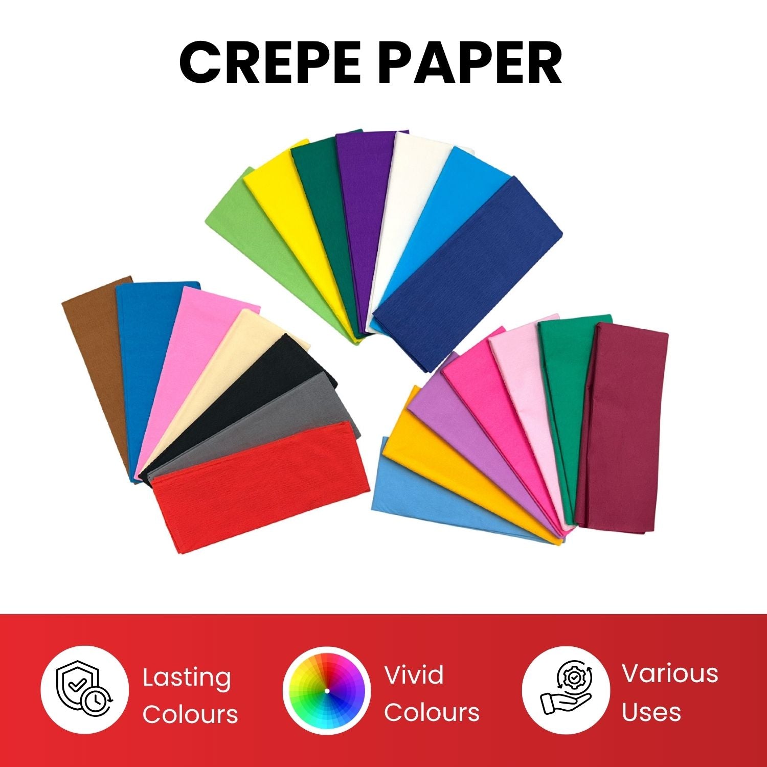 Grey Crepe Paper Sheet 50cm x 2m 17GSM 35% Stretch Craft Paper