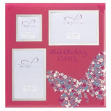 Talking Pictures, Razzle Dazzle, Shocking Pink, Birthday Girl, Collage, glass Photograph Frame. An ideal birthday gift for her (TP132BG).