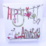 Tracey Russell Happy Anniversary Personalisable Plate & Pen Gift Set