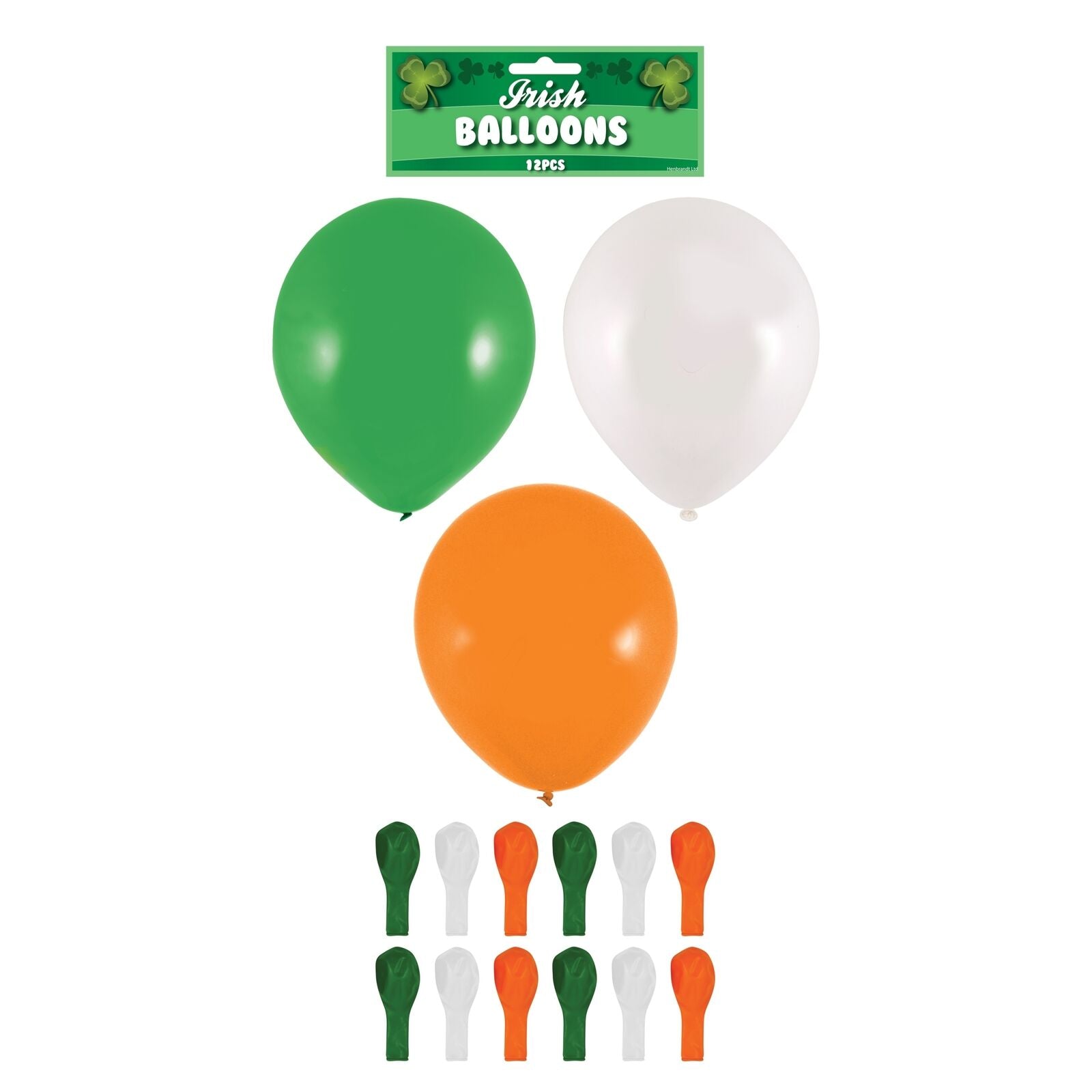 2 X Bag of 12 Green Orange White Irish Party Balloons St Patricks Day 