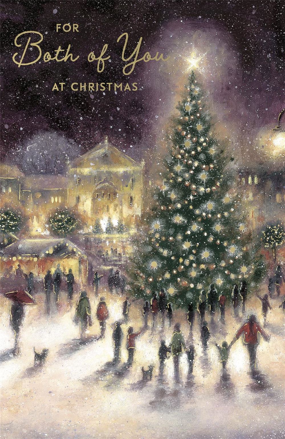 Artistic Christmas Tree in The Town Both of You Christmas Card