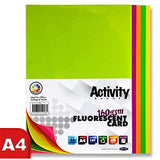 Pack of 40 Sheets A4 160gsm Activity Fluorescent Card by Premier