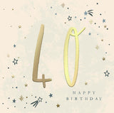 Stars Design Contemporary Luxury Foiled 40th Birthday Card