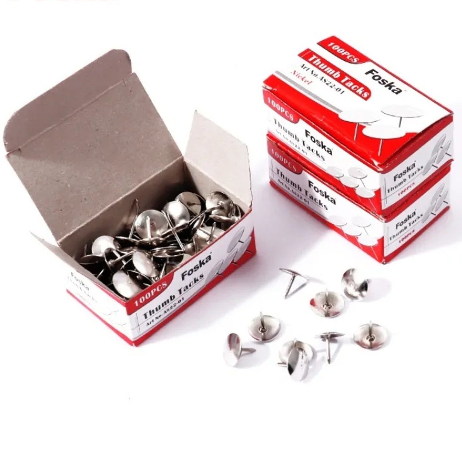Box of 1000 Silver Thumb Tacks