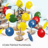Tub of 200 Assorted Colour Metal Thumbtacks 11mm