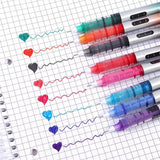 Pack of 8 0.5mm Plastic Colorful Roller Pens