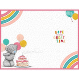 Bear With Cake Open Birthday Card