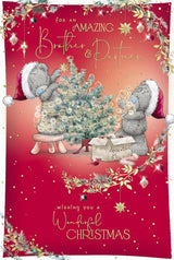Bears Decorating a Tree Brother And Their Partner Christmas Card