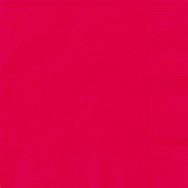 Pack of 20 Ruby Red Solid Beverage Napkins