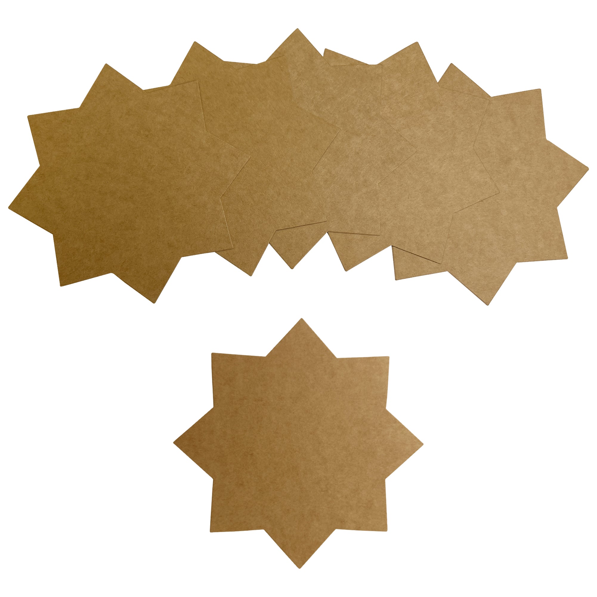 Pack of 20 Brown Kraft Stars 150 x 150mm