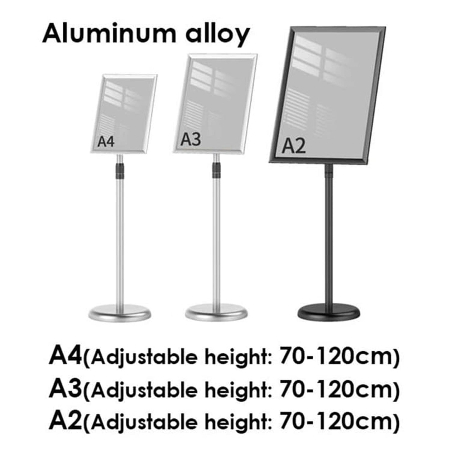 A3 Mobile Aluminum Alloy Poster Stand – Adjustable Height Display