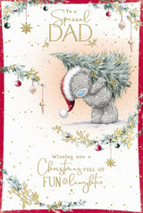 Bear Carrying Tree Special Dad Christmas Card
