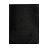 A4 Black Card 3 Flap Folder With Elastic Closure