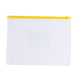 Pack of 12 A5 Clear Zippy Bags with Yellow Zip