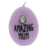 Amazing Mum" Cute Pink Novelty Pillar Wax Candle