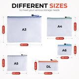 Pack of 10 A3 Assorted PVC Mesh Coloured Zip Bags