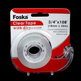 Clear Transparent Tape with Dispenser 18mm x 33m