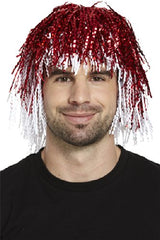Red & White Tinsel Wig England {DC}