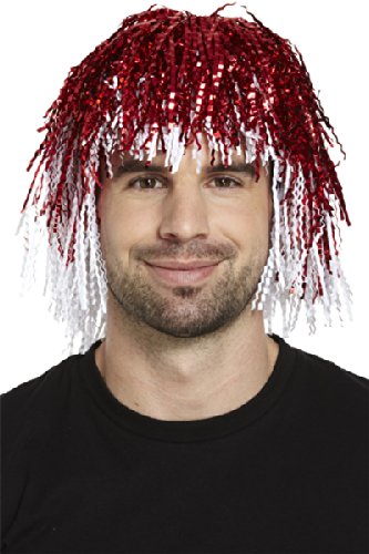 Red & White Tinsel Wig England {DC}