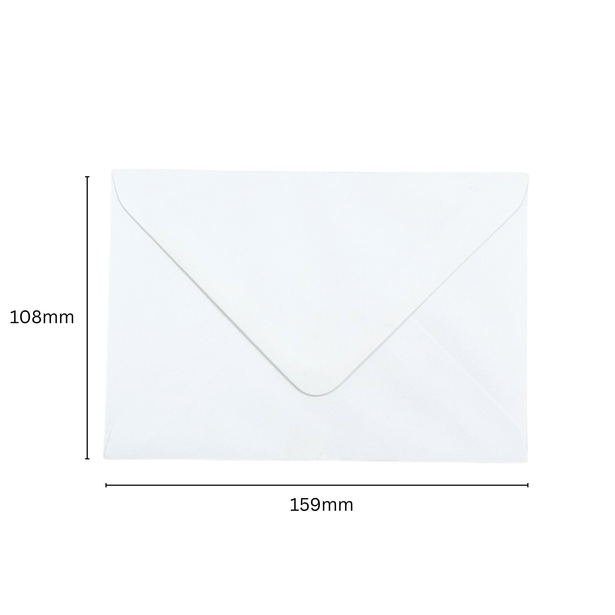 Pack of 50 White 100gsm 108x159mm Gummed Envelopes