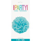 Terrific Teal Solid 16" Hanging Tissue Pom Pom