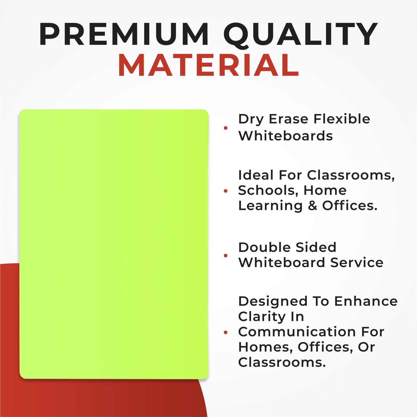 Pack of 12 A4 Assorted Coloured Whiteboards