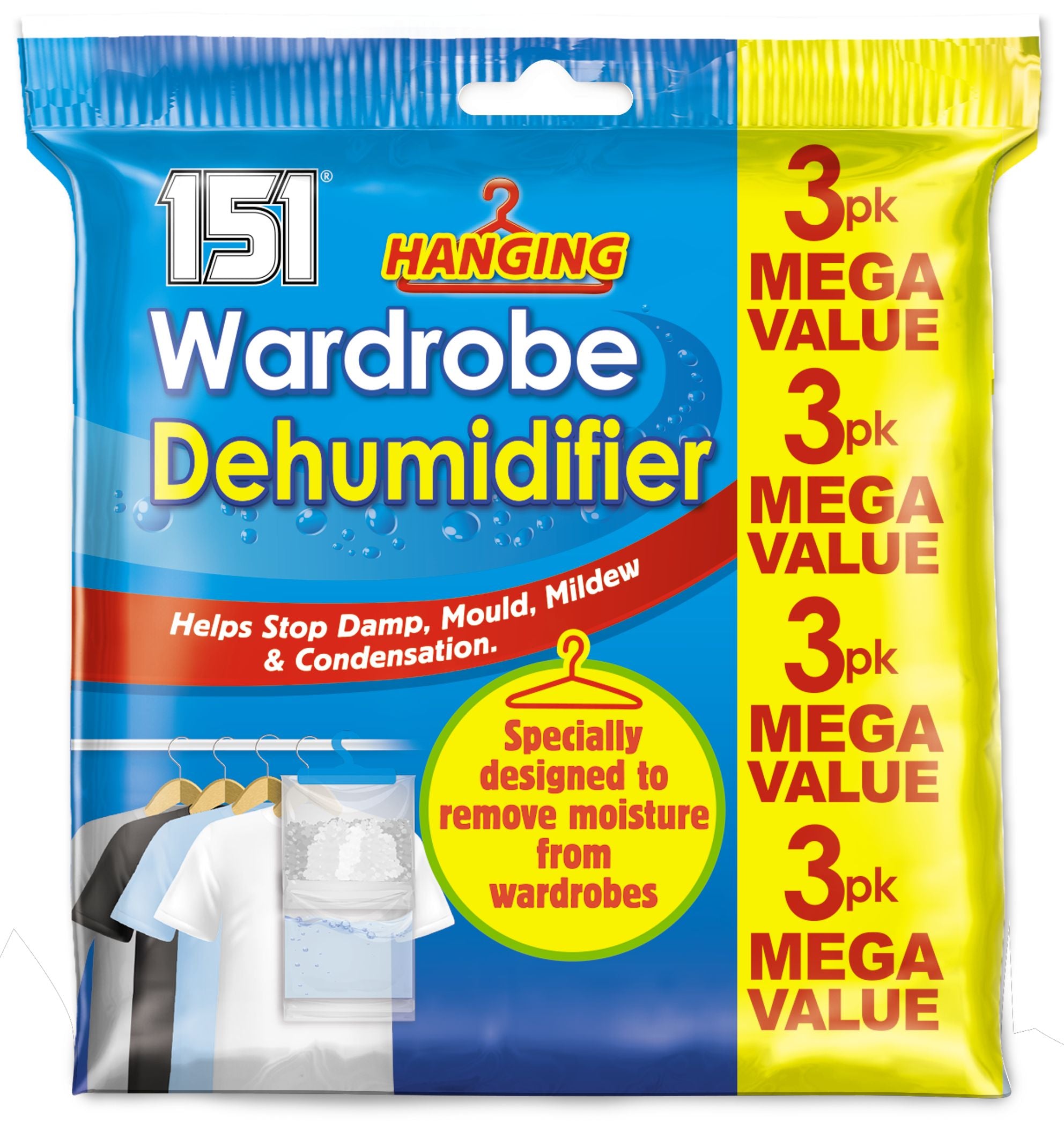 Pack of 3 Hanging Dehumidifier 180g