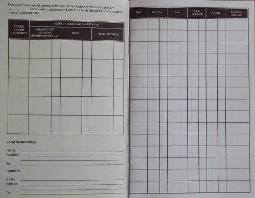 Rent Book 16 Page Protected Or Statutory Tenancies Book (C235)