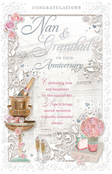 Nan & Grandad Anniversary Congratulations Opacity Card