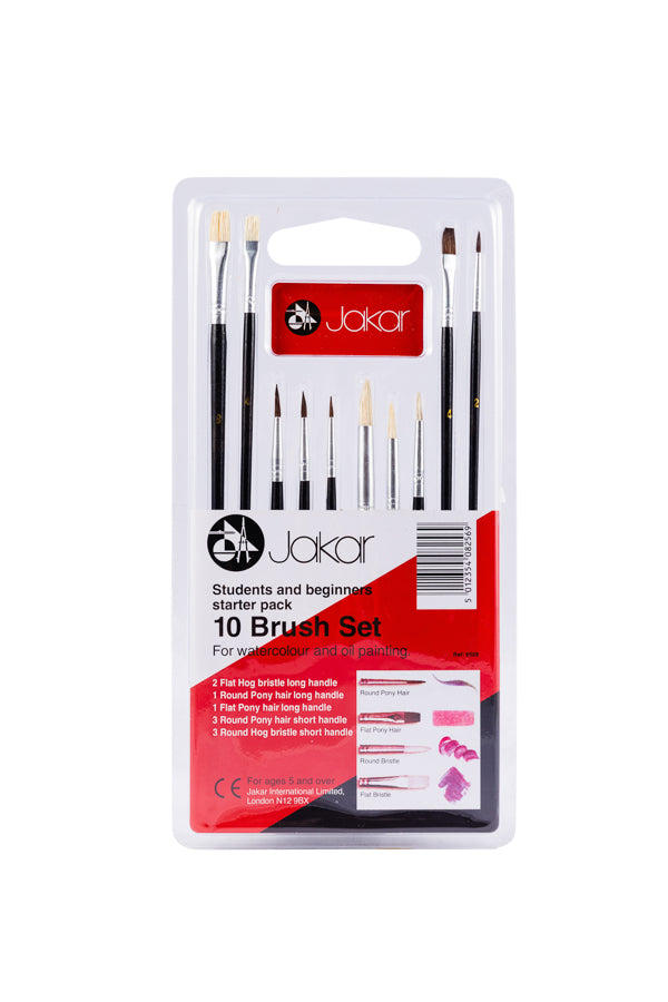 Jakar 10 Brush Set for Watercolour and Oil Painting