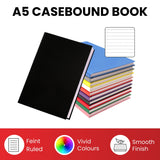A5 160 Pages 8mm Ruled Orange Casebound Notebook