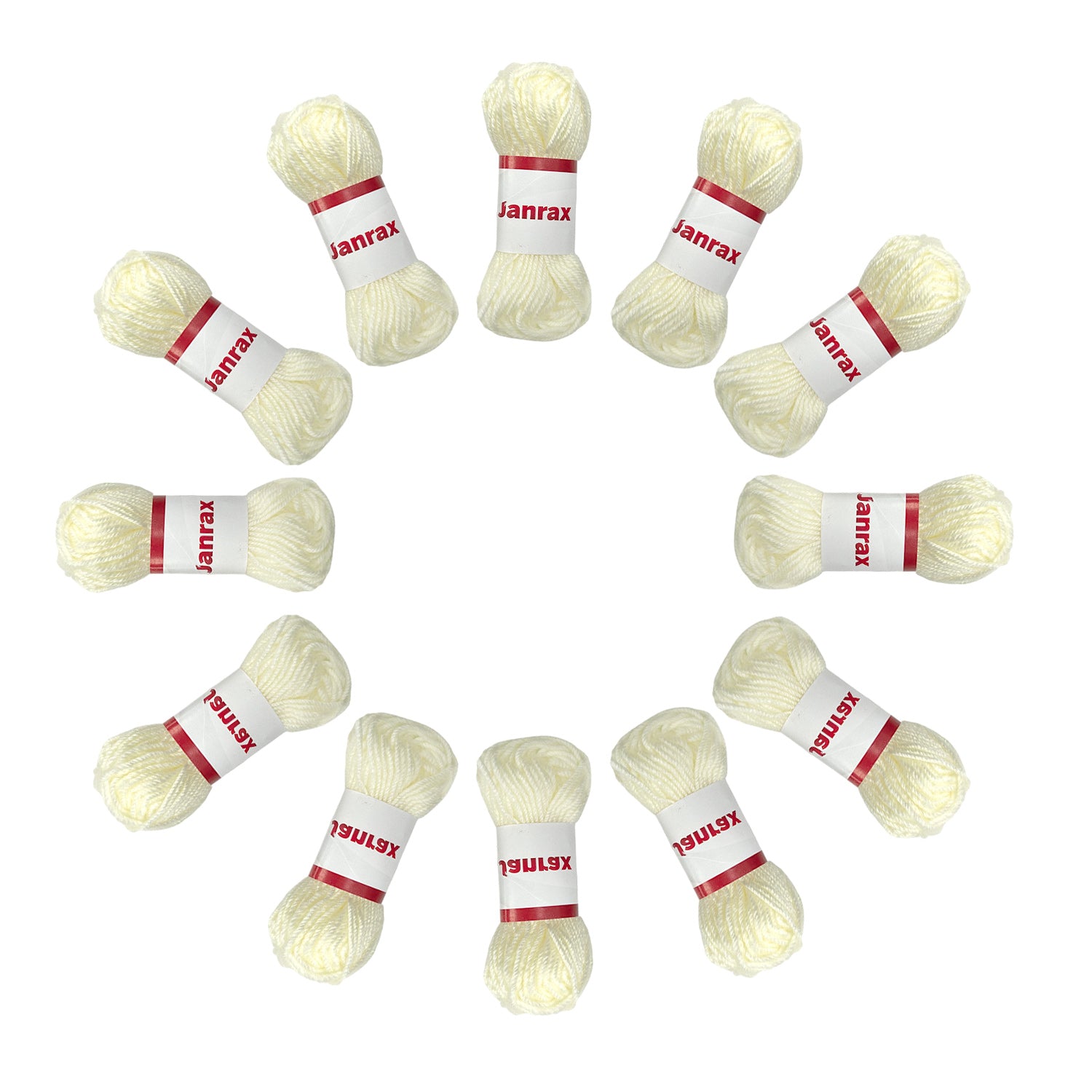 Off White Acrylic Yarn Roll – 10g, 4 Strand 8 Ply Knitting Wool
