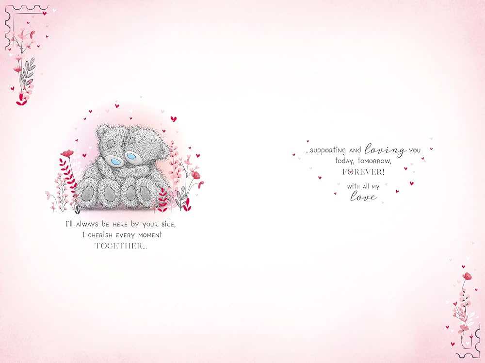 Bears With Bouquet And Envelope Wonderful Partner Valentine's Day Card {DC}