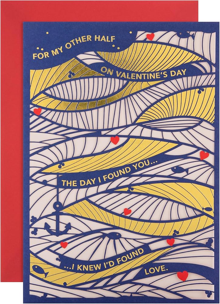 Abstract Sea Design Better Half Valentine's Day Card