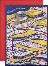Abstract Sea Design Better Half Valentine's Day Card