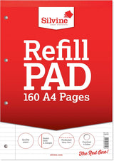 A4 160 Pages 8mm Feint with Margin Refill Pad (210x297mm)